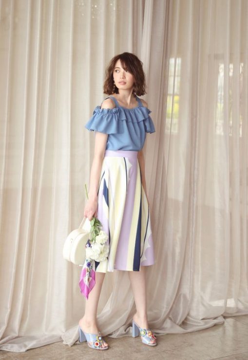 直條紋裙子 　裙子穿搭